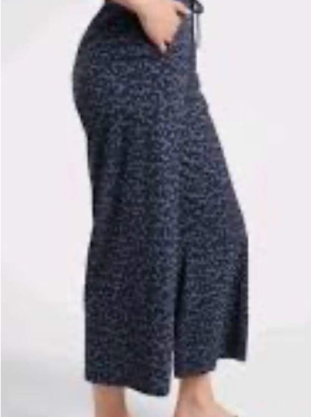 Athleta Avenue Printed Wide Leg Crop Pants Animal Print Black Blue Size 16 - Picture 2 of 14